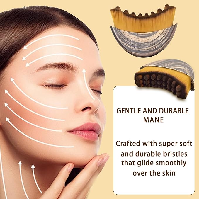 Lymphatic Contour Face Brush, Lymphatic Drainage Massager for Face, Ergonomic Facial Massage Tool for De-Puffing, Skin Firming & Enhanced Skincare Absorption