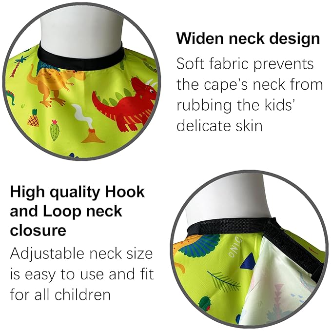 Pelocapa Kids Waterproof Salon Shampoo Capes - 39" 51" (Yellow Dinosaur)