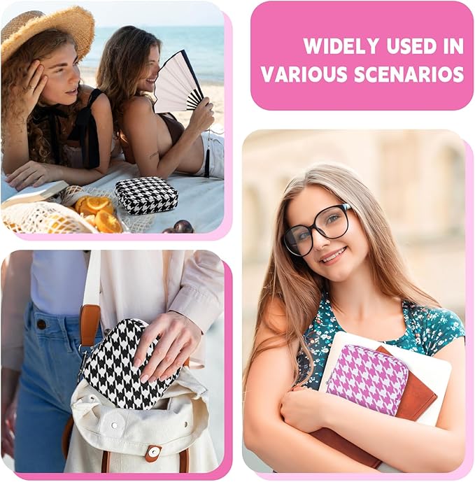 Period Bag for Teen Girls, Canvas Sanitary Napkin Storage Bag with Zipper, Portable Menstrual Pad Bag Tampon Holder for Purse