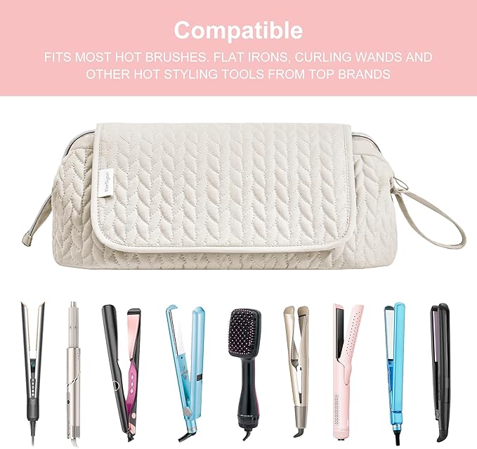 KarSyon Hair Tools Travel Bag with Hot Tool Mat 2 in 1 Organizer Bags