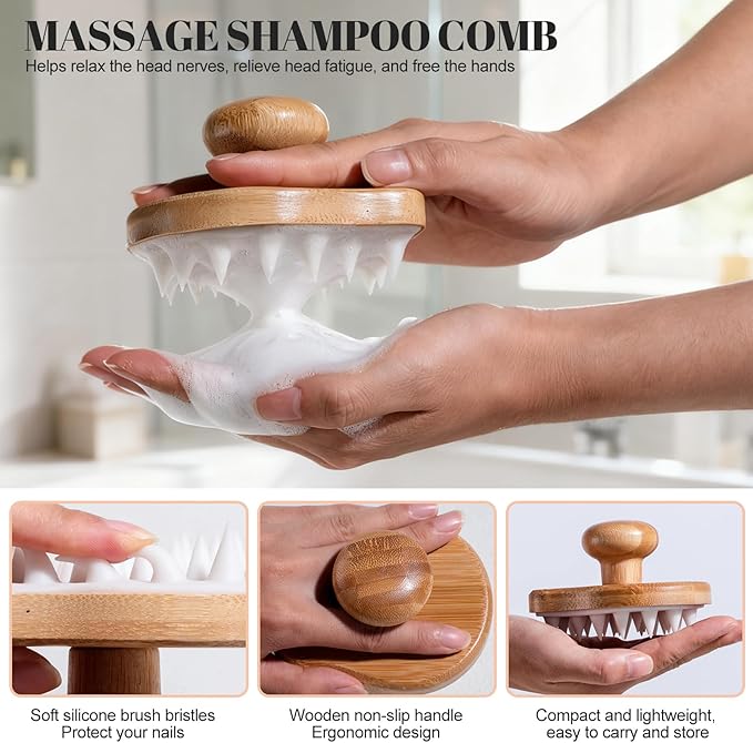 NVTED Bath Tools Set, 5 PCS Loofah Washcloth Combo 2-in-1, Suction Cup Bath Ball，Silicone Body Bath Brush with Waterproof Cosmetic Bag, for Body Wash and Smooth Skin