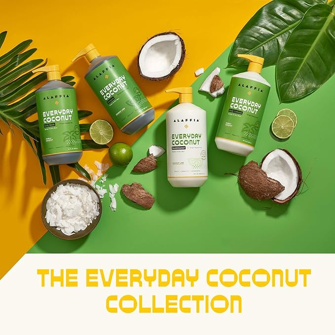 Alaffia EveryDay Coconut Hydrating Body Lotion, Normal to Dry Skin, Moisturizing Support for Soft & Supple Skin, Purely Coconut, 32 Fl Oz