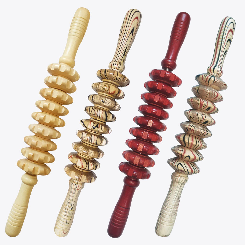 Ctwctr Wood Therapy Massage Tools Manual Massage Roller Stick for Body Sculpting, Maderoterapia Kit- Cellulite Massager for Muscle Pain Relief, Fascia, Cellulite
