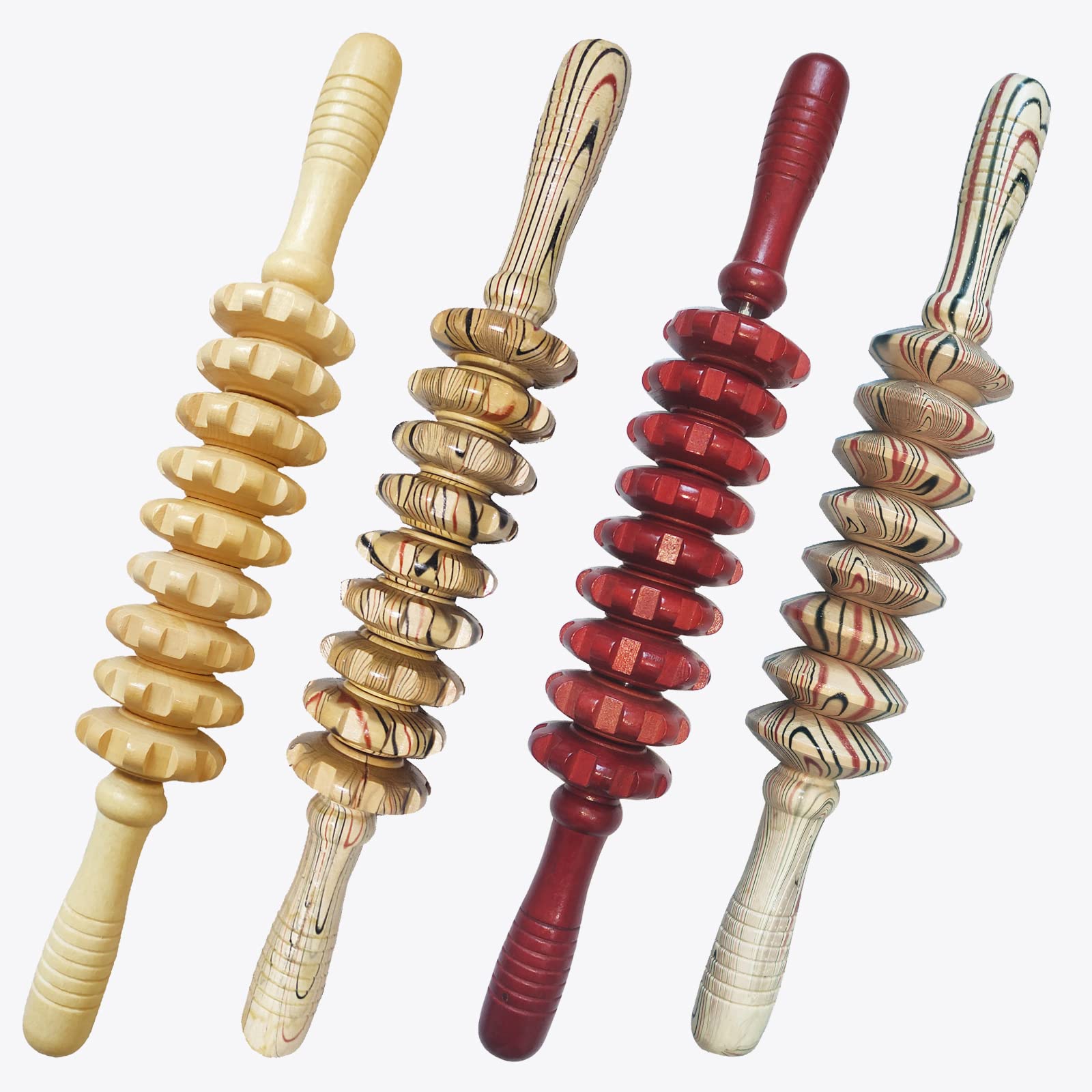 Ctwctr Wood Therapy Massage Tools Manual Massage Roller Stick for Body Sculpting, Maderoterapia Kit- Cellulite Massager for Muscle Pain Relief, Fascia, Cellulite