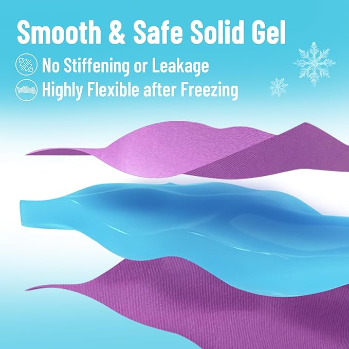 Cooling Eye Mask for Puffy Eyes, Ice Eye Pack After Surgery Relief - Reuable Cold Compress for Dry Eye - Comfortable Perfect Fit Gel Sleep Mask, Purple of 3D