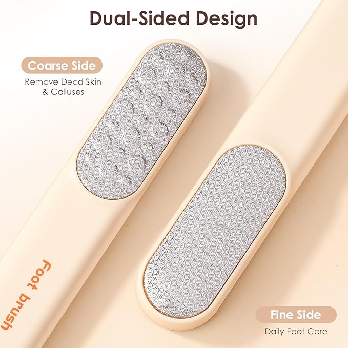 Foot Callus Remover, Foot File Callus Remover for Feet, Double Sided Foot Scrubber with Soft Silicone Brush, Pedicure Tools for Feet Care Dead Skin Calluses