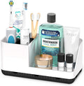Homtalker Toothbrush Holders for Bathroom Counter - Detachable Bathroom Organizer and Storage Electric Toothbrush and Toothpaste Holder, Bathroom Decor Accessories for Countertop, Shower, Sink