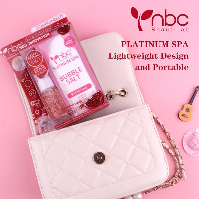 nbc BeautiLab Pedicure Foot Soak Set - Upgraded 6 in 1 Foot Spa, Foot Bath Spa, Pedicure Kit, Foot Soak for Tired & Dry Cracked Feet, Athletes Feet and Calluses (Pomegranate)