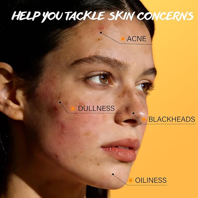 Exfoliating Face Scrub with Turmeric and Vitamin C Face Exfoliator Scrub Powder for Exfoliation Dullness Acne Blackheads Oiliness Exfoliating Face Wash for Women Clean Moisturizes Soothes Amino Acid