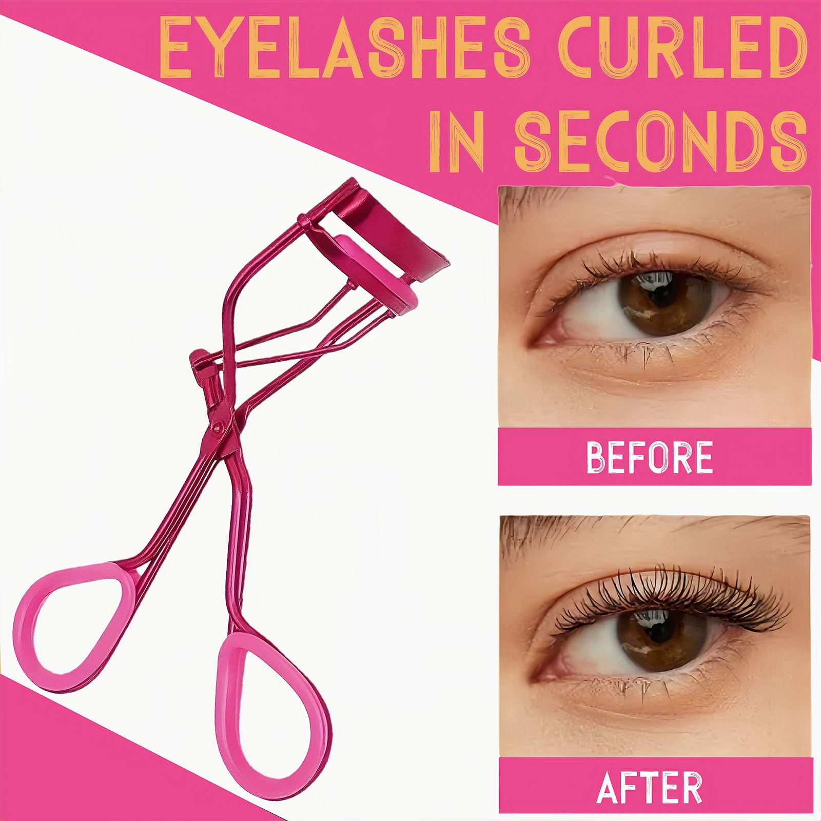 Acavado Professional Eyelash Curler with Lash Comb – Award-Winning Design – Pinch-Free, Effortless Curl for a Lash-Lift Effect in Seconds, Perfect for Home or Travel, Rose