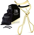 Eyelash Curler with Satin Bag & Refill Pads - Award Winning - No Pinching, Just Dramatically Curled Eyelashes for a Lash Lift in Seconds (Gold)