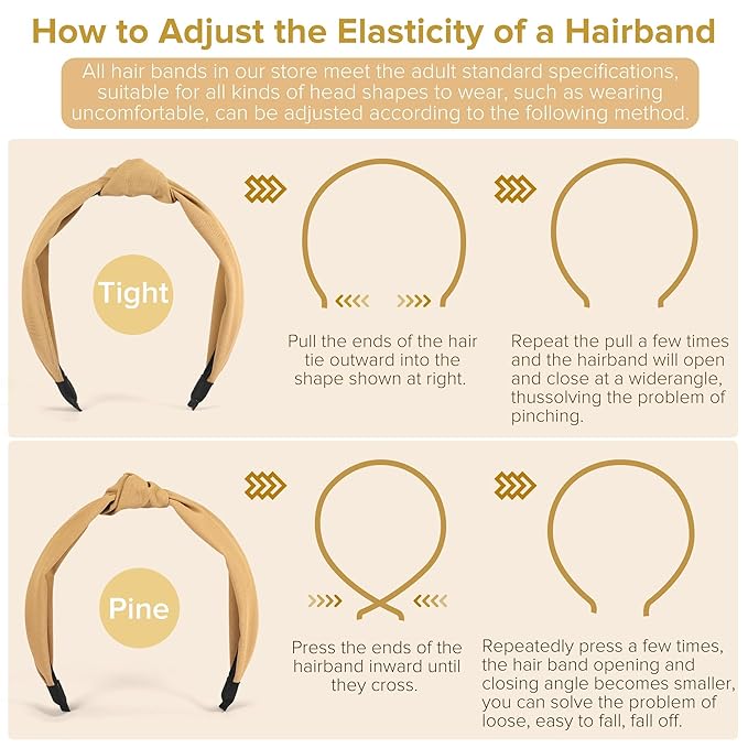 Headbands for Women Girls - 6PCS Stylish Top Knotted Headbands - Knotted Headband for Women - Head Bands Wide Hairband Hair Accessories