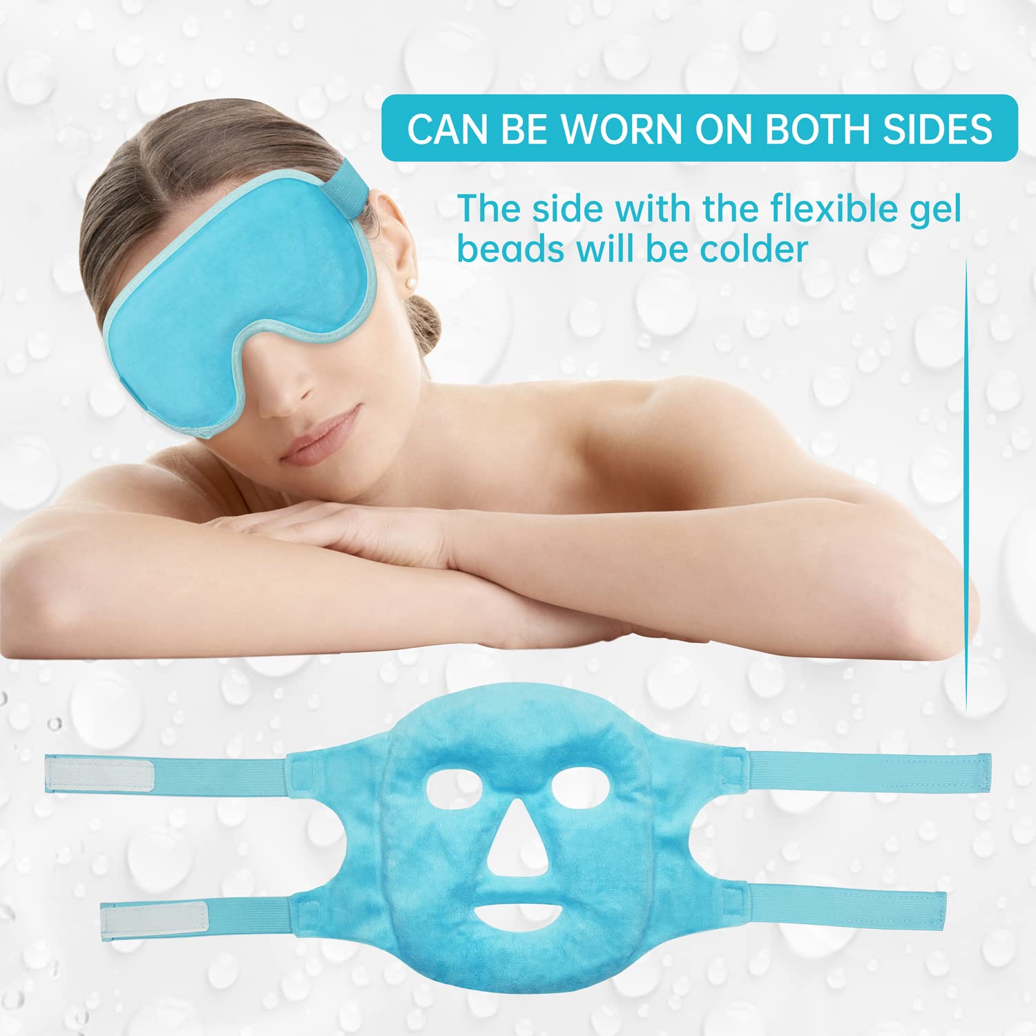 ZNÖCUETÖD Cooling Mask Ice Pack for Face Eye, Hot Cold Compress for Face