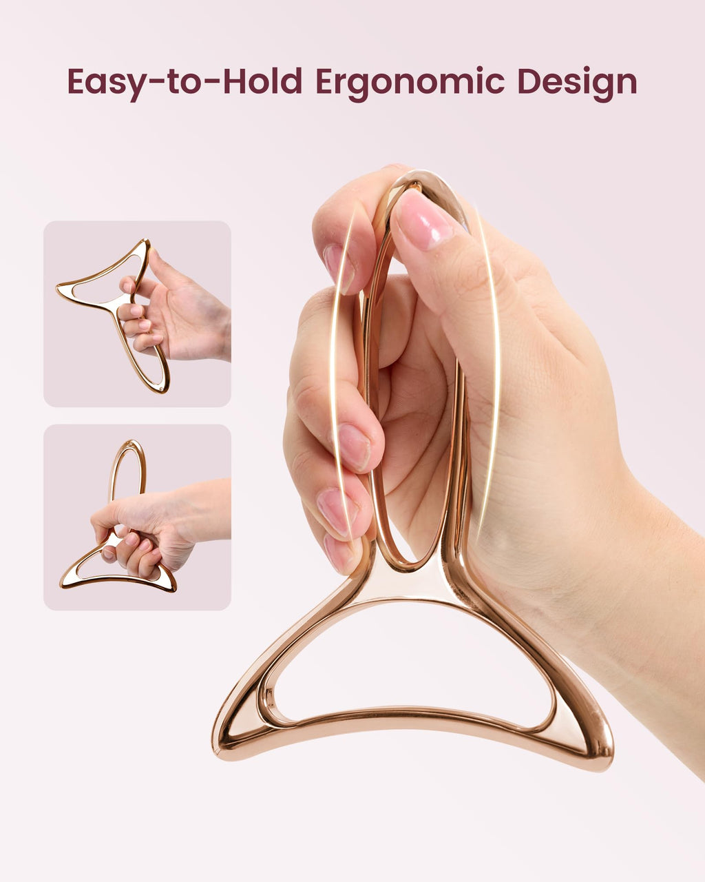 lifechill Lymphatic Drainage Massager & Anti Cellulite Massage Tools for Body Sculpting, Metal Gua Sha & Muscle Scraper Tool Pain Relief Deep Tissue, Gifts for Women, Gold (M)