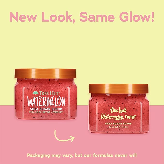 Tree Hut Watermelon Body Scrub, Exfoliating Sugar Scrub, Vegan, 18 Oz