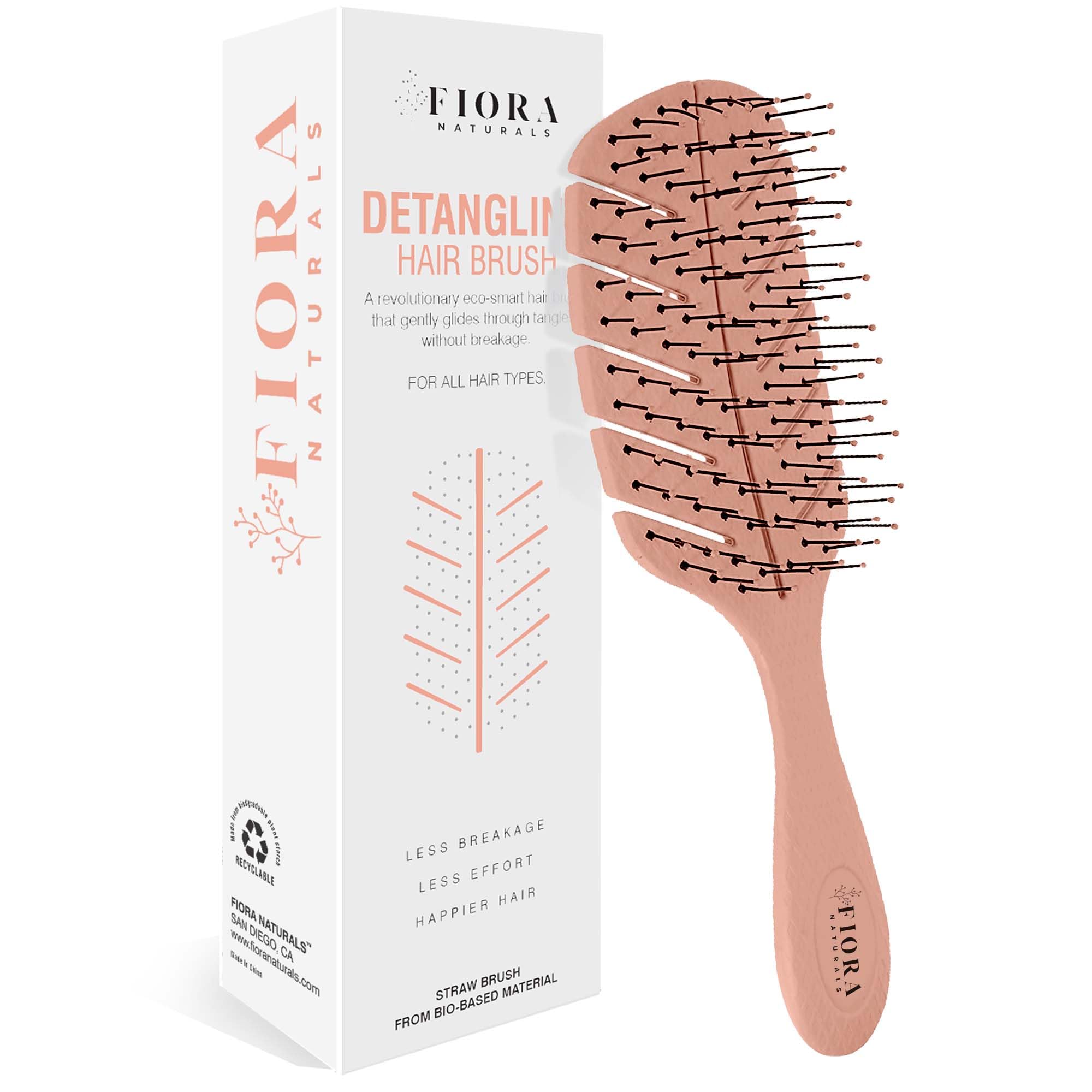 Fiora Naturals Detangler Brush for Wet and Dry Hair, Soft Detangling Brush