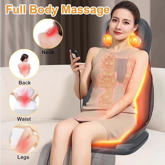 Lvrunben Shiatsu Back Massager with Heat, Electric Massage Cushion for Body