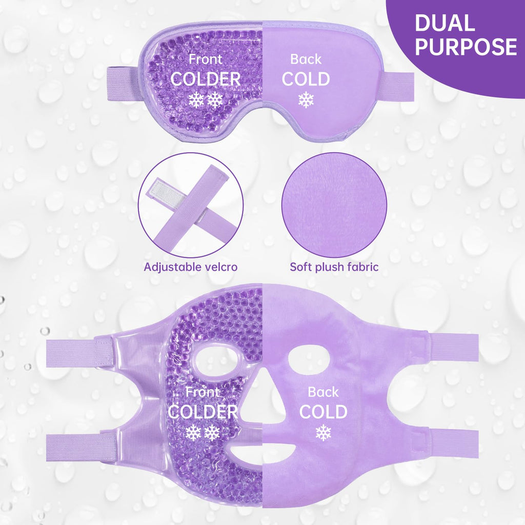 ZNÖCUETÖD Cooling Mask Ice Pack for Face Eye, Hot Cold Compress for Face