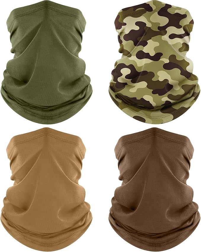 ROXUN Neck Gaiter, 4 Pack Summer Cooling Breathable Face Mask for Outdoors