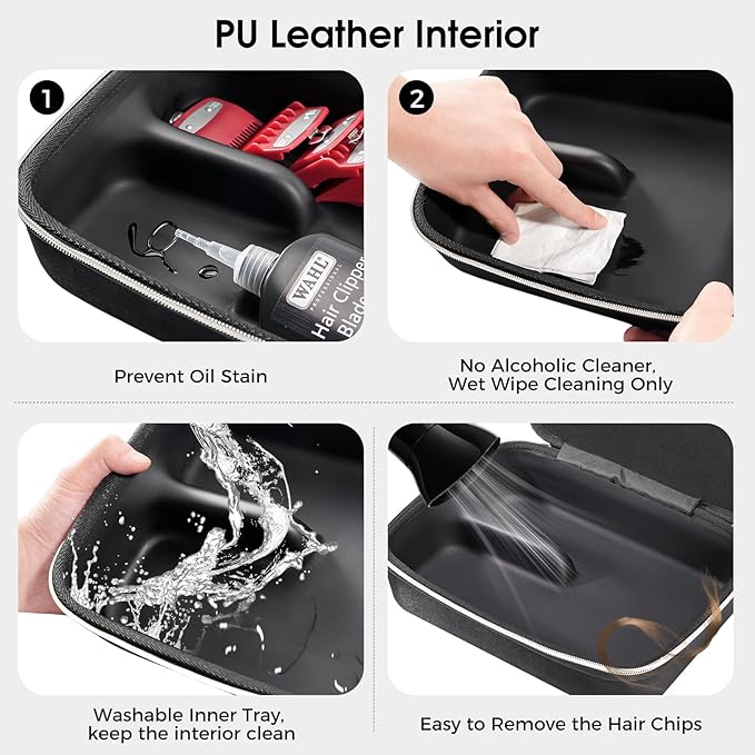 ProCase Barber Case for Hair Clippers Trimmer Razor -Black