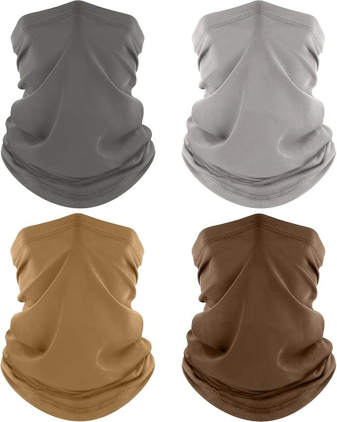 ROXUN Neck Gaiter, 4 Pack Summer Cooling Breathable Face Mask for Outdoors