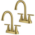 FORIOUS Brushed Gold Bathroom Faucets, 4 Inch Centerset Vanity Faucet Gold
