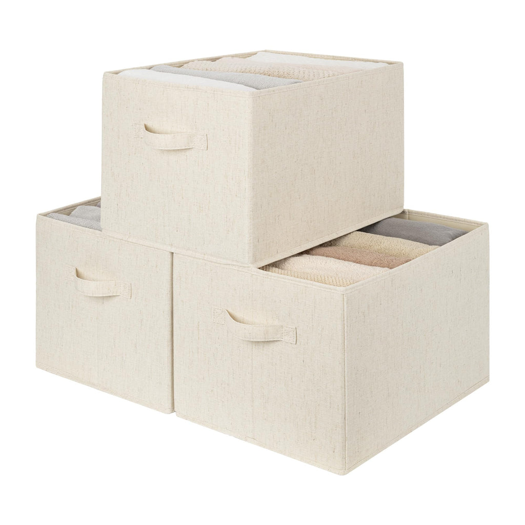 StorageWorks Closet Storage Bins, Beige(NaturWeave Fabric), Extra Large