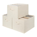StorageWorks Closet Storage Bins, Beige(NaturWeave Fabric), Extra Large