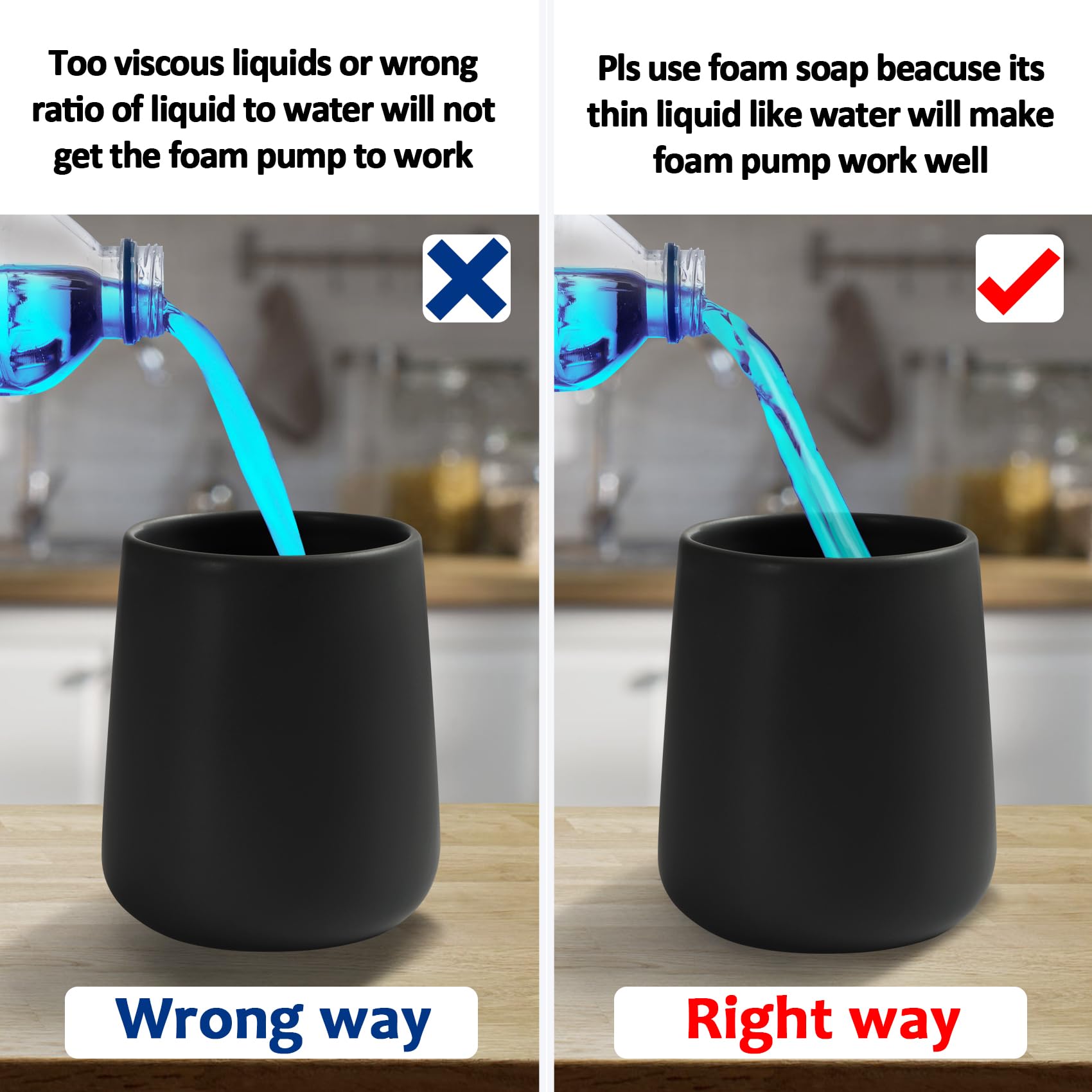 TOOZFO Soap Foaming Dispenser Ceramic with Easy-to-Press Pump Hand Foam Dispenser for Shampoo Bathroom Kitchen 12 oz