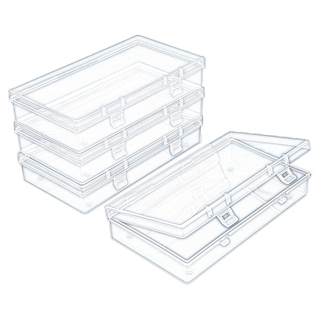 4 Pack Rectangular Clear Plastic Storage Containers 6.1x3.3x1.18 inch