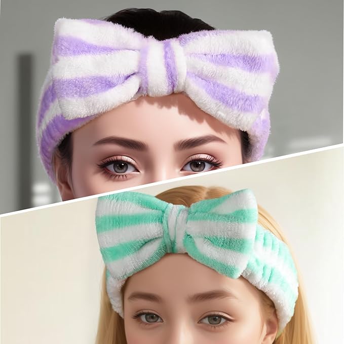 Teenitor Makeup Headband, Spa Headband For Girls, Bow Headbands, Fuzzy Headbands for Washing Face, Head band Skincare