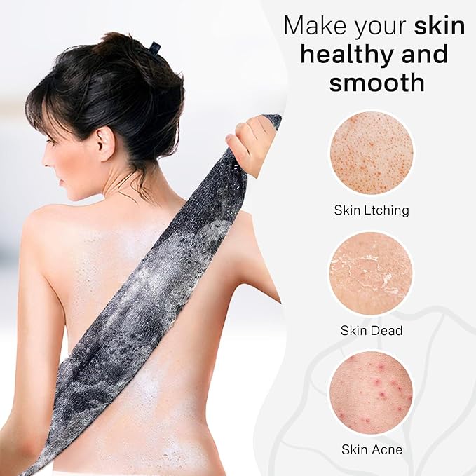 Yiclick Exfoliating Washcloth Towel- Exfoliating Body Scrubber Exfoliator, Back Scrubber for Shower Bath, Exfoliate Rags Wash Cloths, Loofah Lufa Sponge, Body Scrub & Exfoliation Women Men