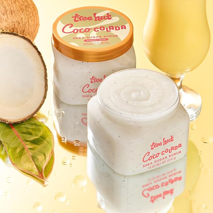 Tree Hut Coco Colada Body Scrub, Exfoliating Sugar Scrub, Vegan, 18 Oz