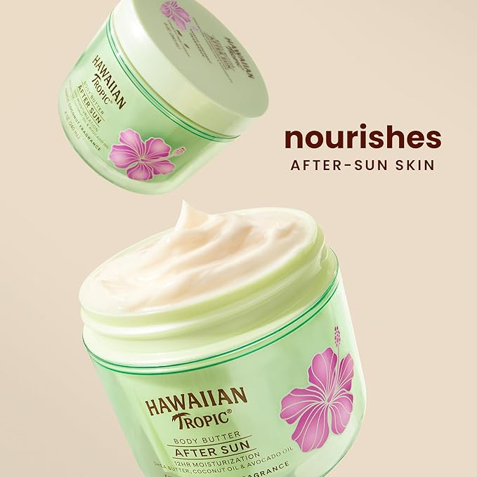 Hawaiian Tropic After Sun Body Butter with Coconut Oil, 8 oz, After Sun Lotion, After Sun Moisturizer, Coconut Body Butter, After Sun Care, After Sun Skin Care, 8 oz