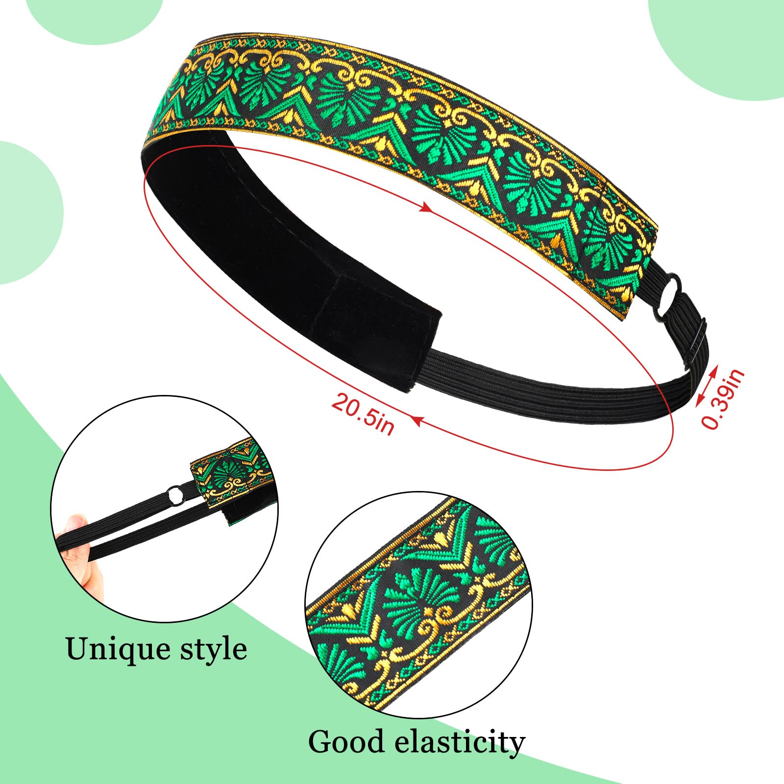 Sintege 8 Pcs Woman Elastic Headband Adjustable Non Slip Headbands,Fresh
