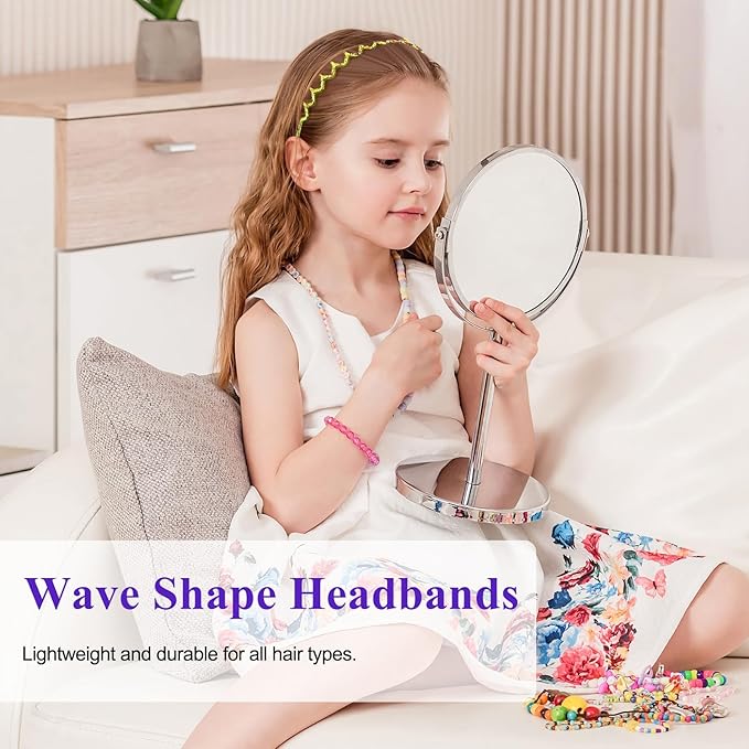 5 Pcs Plastic Zigzag Headbands for Women - Hair Bands for Women Hair Accessories, Non Slip Wave Shape, Purple, Red, Brown, Green, Blue