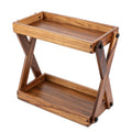 2 Tier Wood Countertop Organizer Shelf for Kitchen Bathroom Spice Storage