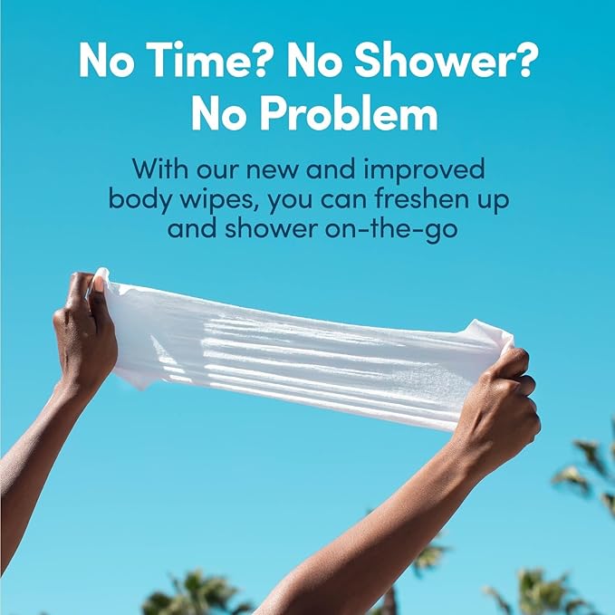 YUNI Beauty Large Body Wipes (Peppermint Citrus, 30 Count) Super Soft Moist Showerless Wipes that Cleanse & Deodorize - On-the-Go No Rinse Body Cleanser - Biodegradable Individually Wrapped