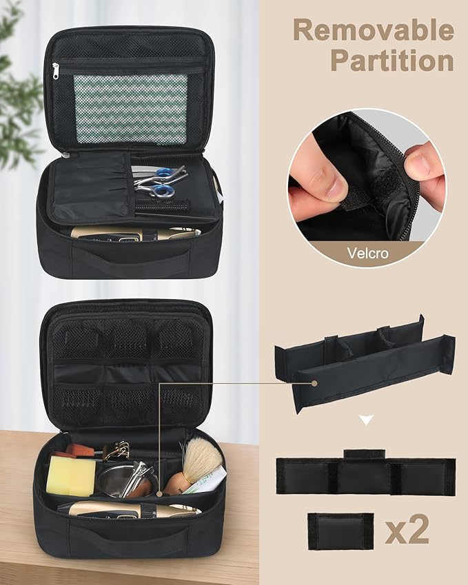 Meiiy Barber Tool Bag, Large Hair Clipper Bag, Black