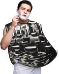 Monochrome Sketch Style Gaming Print Beard Bib Shaving Apron, Beard Hair Trimming Cape Gift For Dad