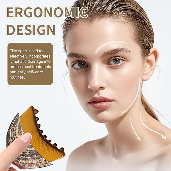 2026 Lymphatic Contour Face Brush, Professional Lymphatic Drainage Massager, Facial Lymphatic Drainage Brush for Anti-Puffiness, Face Lifting & Sculpting, Boost Skincare Absorption