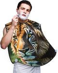 African Animals Print Beard Bib Apron For Men, Beard Hair Catcher For Men Shaving Trimming,Beard Cape Cloth