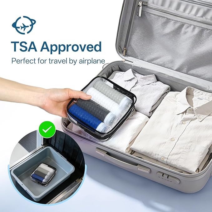 Firstfooby Travel Bottles for Toiletries, TSA Approved Travel Size Containers, Leak Proof Silicone Shampoo Bottles, Small Toiletry Containers with Clear Bag for Shampoo Conditioner Lotion