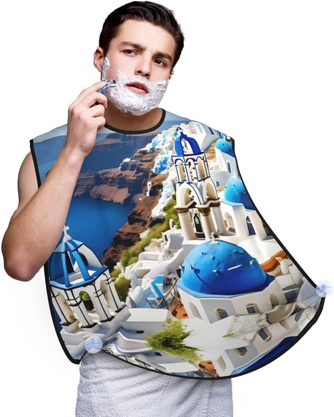 Pansy Perfection Print Beard Bib Shaving Apron, Beard Hair Trimming Cape Gift For Dad