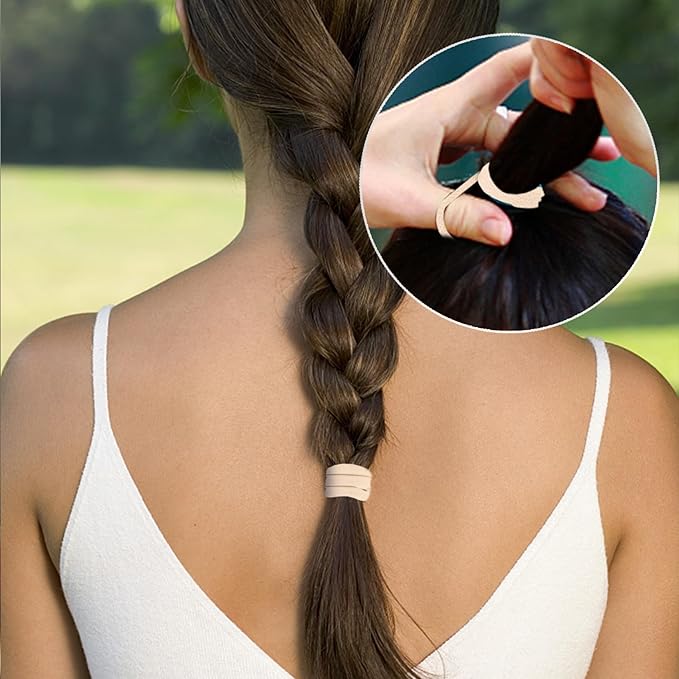 Qarwayoc 50PCS Large Blonde Hair Ties, Seamless Hair Bands, Soft Elastic Hair Ponytail Holders, No Damage, 2 Inch in Diameter