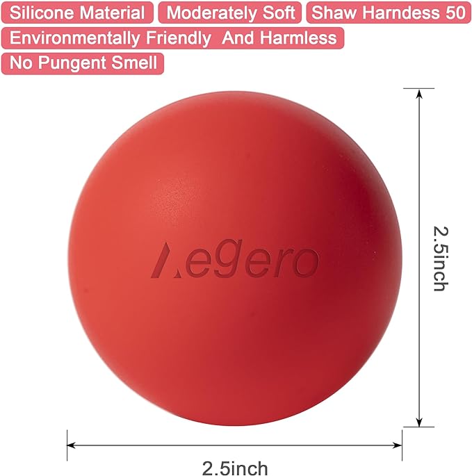 Massage Lacrosse Balls for Myofascial Release,Yoga Deep Tissue Massage,Trigger Point Therapy and Foot Plantar Fasciitis,Muscle Soreness Massager Ball (2Pack,Red)