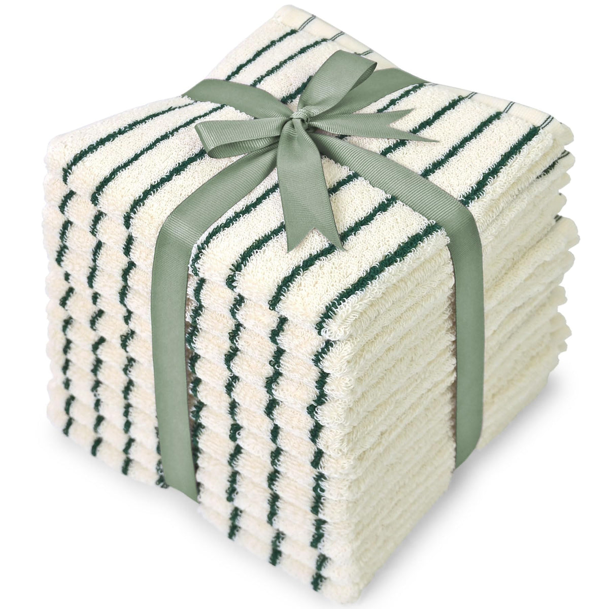 Jacquotha Striped Cotton Washcloths 4 Pack, 13” x 13”
