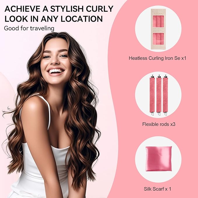 Togayu Heatless Curls Overnight Hair Care Set - Jumbo Velvet Hair Curlers