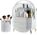 XAIODRAGONSKY Egg Makeup Organizer, Egg Shape(Oval) Makeup Storage Box Countertop Portable Vanity Cosmetics Organizer