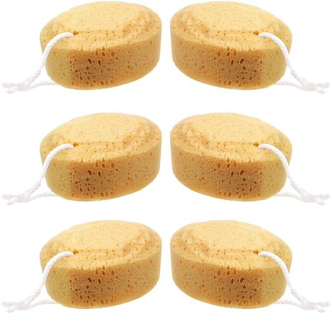 Boao 6 Pcs 5.5 Inch Foam Body Sponge for Bathing Soft and Deep Exfoliation